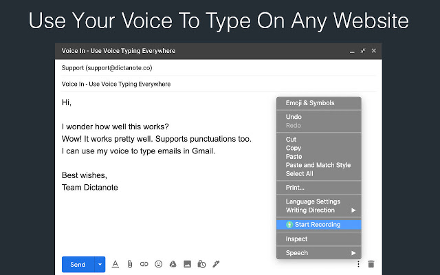 Voice In Voice Typing - Extensions